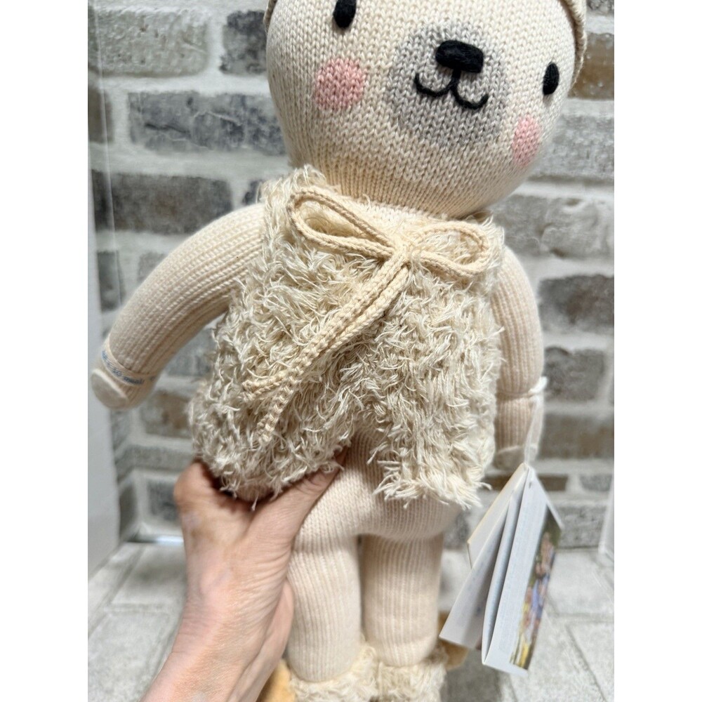 Cuddle + Kind Handmade Stella The Polar Bear Knit Doll Baby Plush Toy 15” New - Picture 3 of 13
